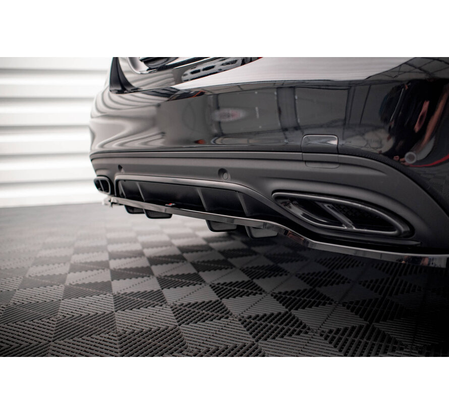 Maxton Design Central Rear Splitter (with vertical bars) Mercedes-Benz C AMG-Line W205 Facelift