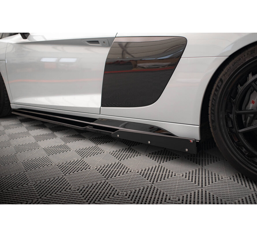 Maxton Design Side Skirts Diffusers  V.2+ Flaps Audi R8 Mk2 Facelift