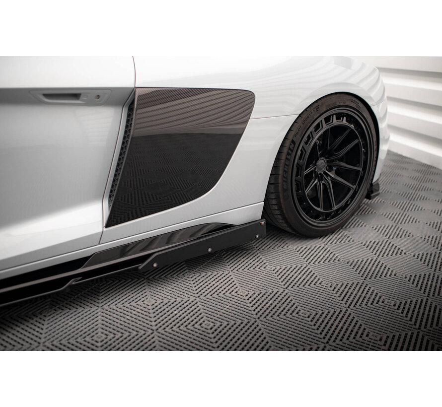 Maxton Design Side Skirts Diffusers  V.2+ Flaps Audi R8 Mk2 Facelift