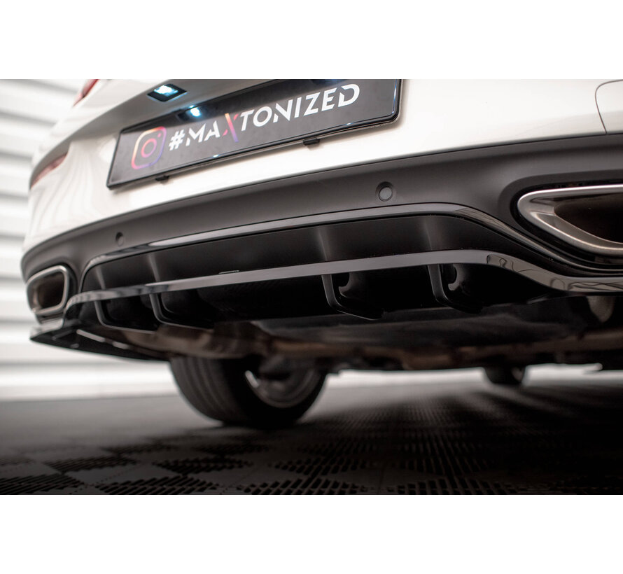 Maxton Design Central Rear Splitter (with vertical bars) Mercedes-Benz C Coupe AMG-Line C205 Facelift