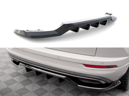 Maxton Design Maxton Design Central Rear Splitter (with vertical bars) Skoda Karoq Sportline Mk1 Facelift