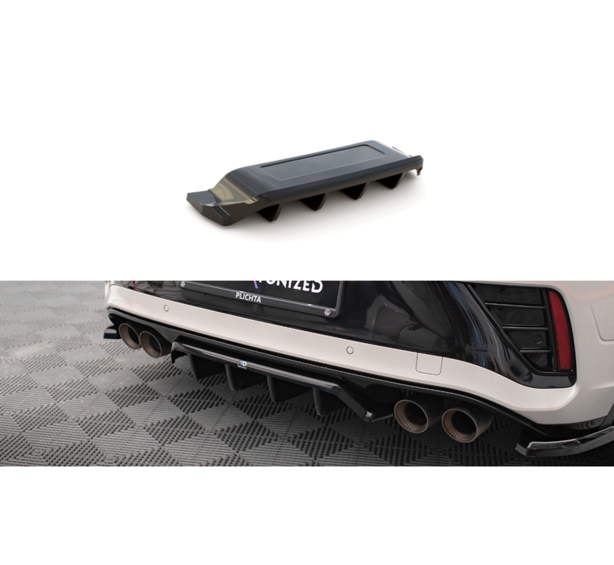 Maxton Design Central Rear Splitter (with vertical bars) Volkswagen T-Roc R Mk1 Facelift