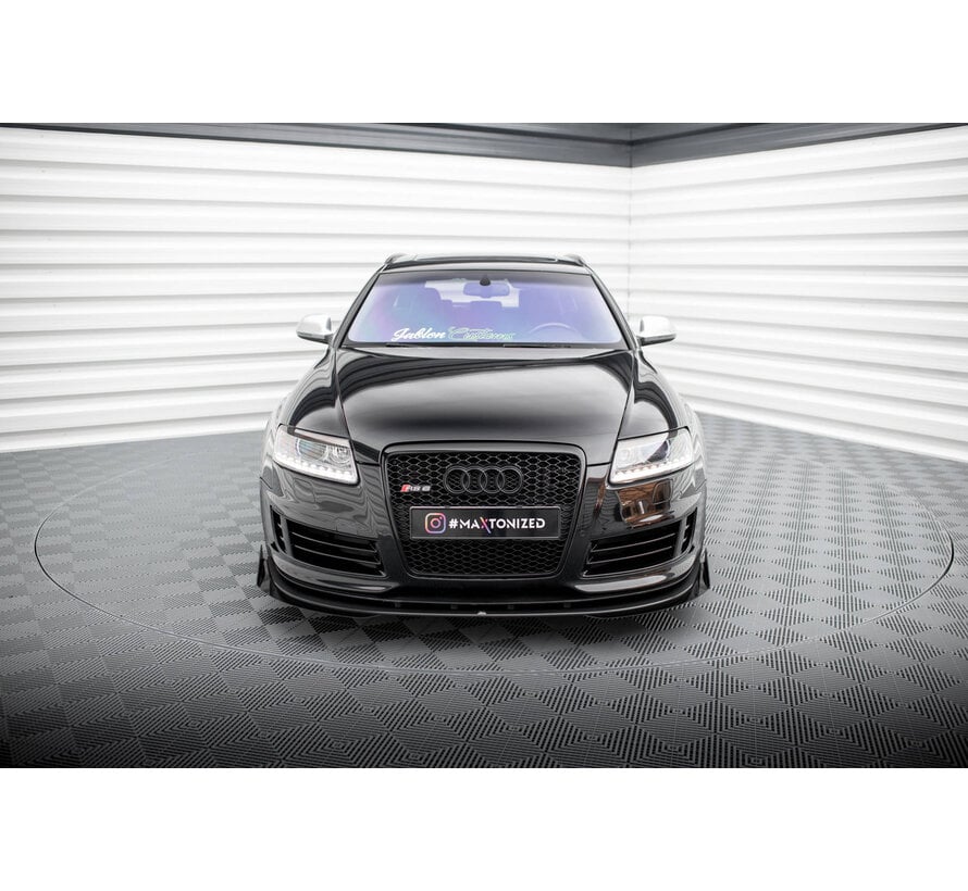 Maxton Design Street Pro Front Splitter + Flaps Audi RS6 Avant C6