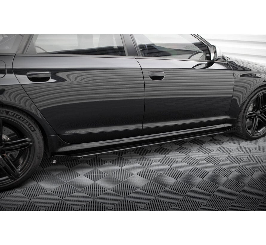 Maxton Design Street Pro Side Skirts Diffusers + Flaps Audi RS6 Avant C6