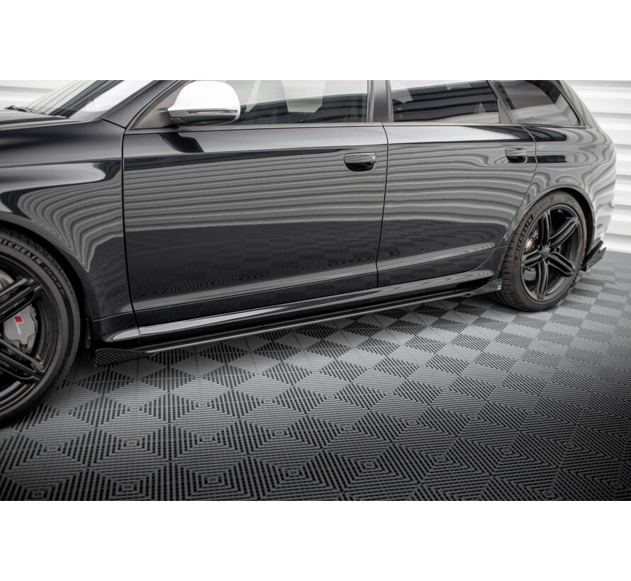 Maxton Design Street Pro Side Skirts Diffusers + Flaps Audi RS6 Avant C6