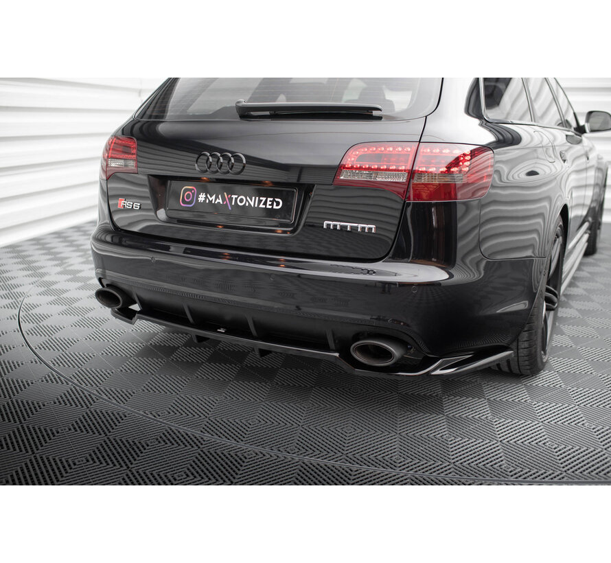 Maxton Design Central Rear Splitter (with vertical bars) Audi RS6 Avant C6