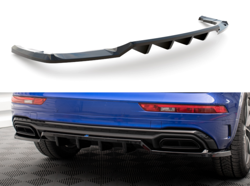 Maxton Design Maxton Design Central Rear Splitter (with vertical bars) Audi Q5 S-Line SUV Mk2 Facelift