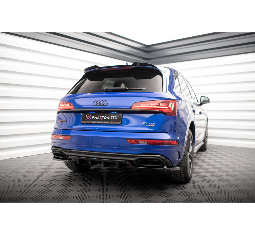 Maxton Design Central Rear Splitter (with vertical bars) Audi Q5 S-Line SUV Mk2 Facelift