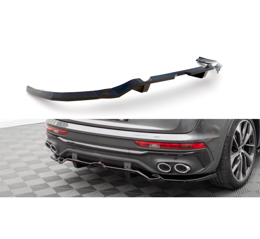 Maxton Design Central Rear Splitter (with vertical bars) Audi SQ5 Sportback Mk2 Facelift