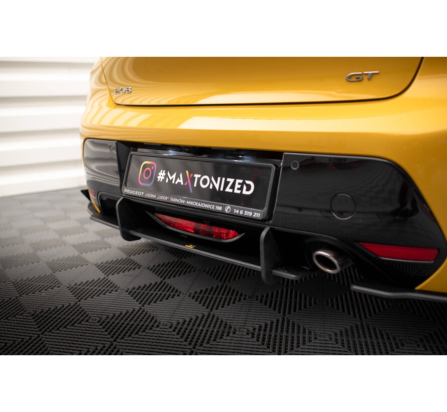 Maxton Design Street Pro Rear Side Splitters + Flaps Peugeot 208 GT Mk2