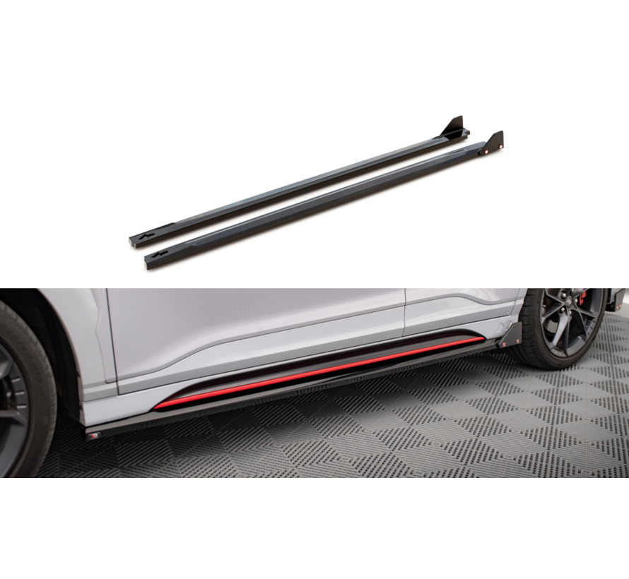 Maxton Design Side Skirts Diffusers V.1 + Flaps Hyundai Kona N Mk1