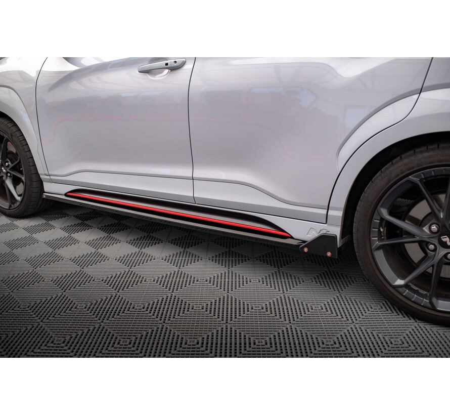 Maxton Design Side Skirts Diffusers V.1 + Flaps Hyundai Kona N Mk1