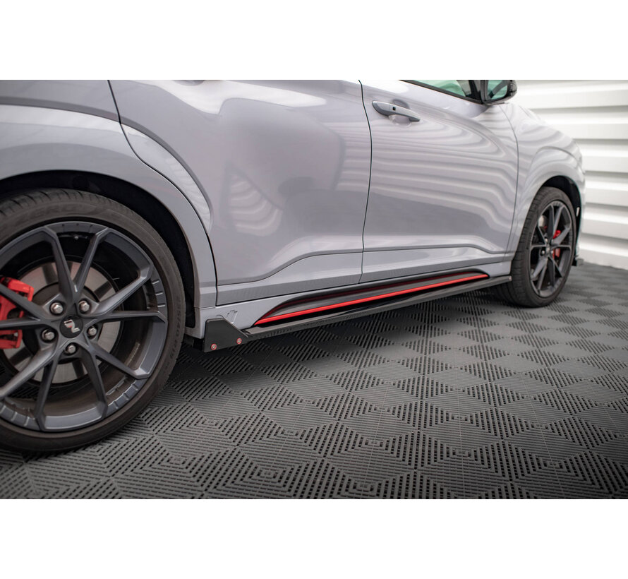 Maxton Design Side Skirts Diffusers V.1 + Flaps Hyundai Kona N Mk1