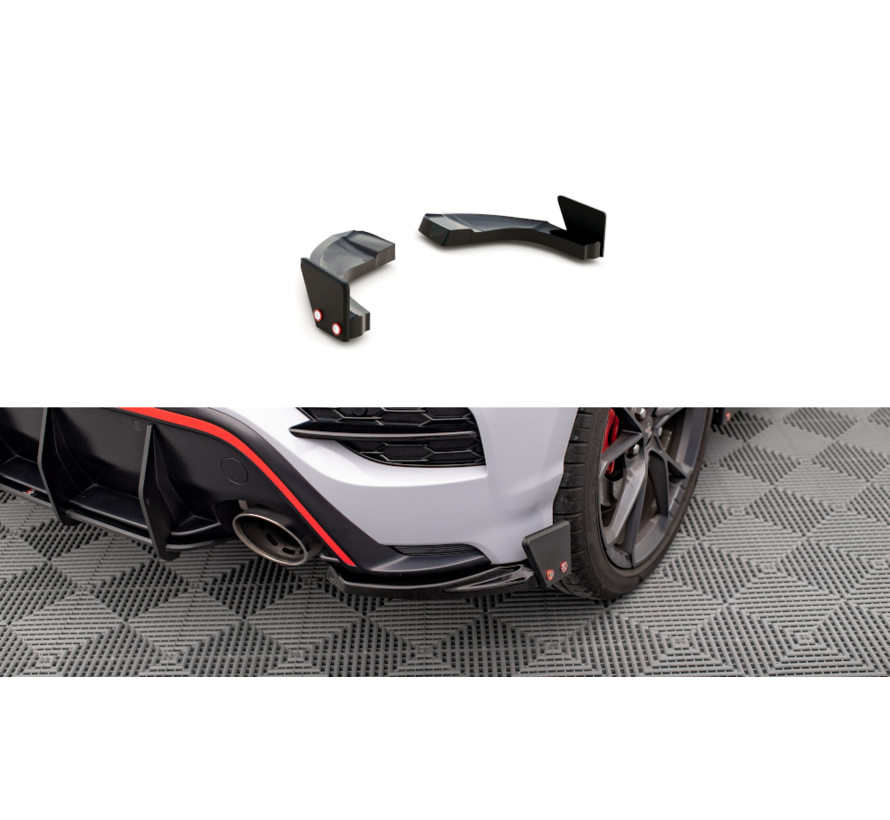 Maxton Design Rear Side Splitters V.1 + Flaps Hyundai Kona N Mk1