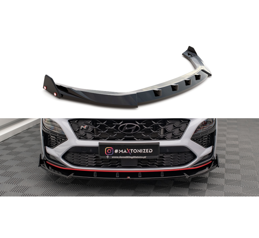 Maxton Design Front Splitter V.2 + Flaps Hyundai Kona N Mk1