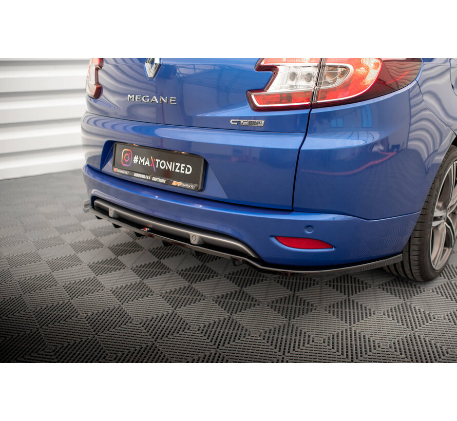 Maxton Design Central Rear Splitter (with vertical bars) Renault Megane GT Line Grandtour Mk3 Facelift