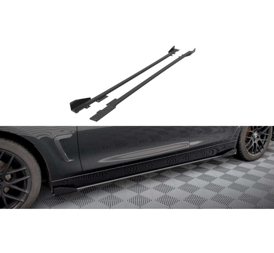 Maxton Design Street Pro Side Skirts Diffusers + Flaps BMW 4 Gran Coupe F36