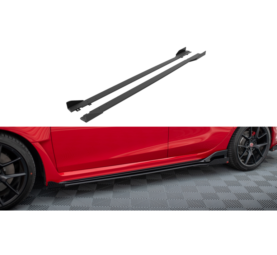 Maxton Design Street Pro Side Skirts Diffusers + Flaps Honda Civic Type-R Mk 11