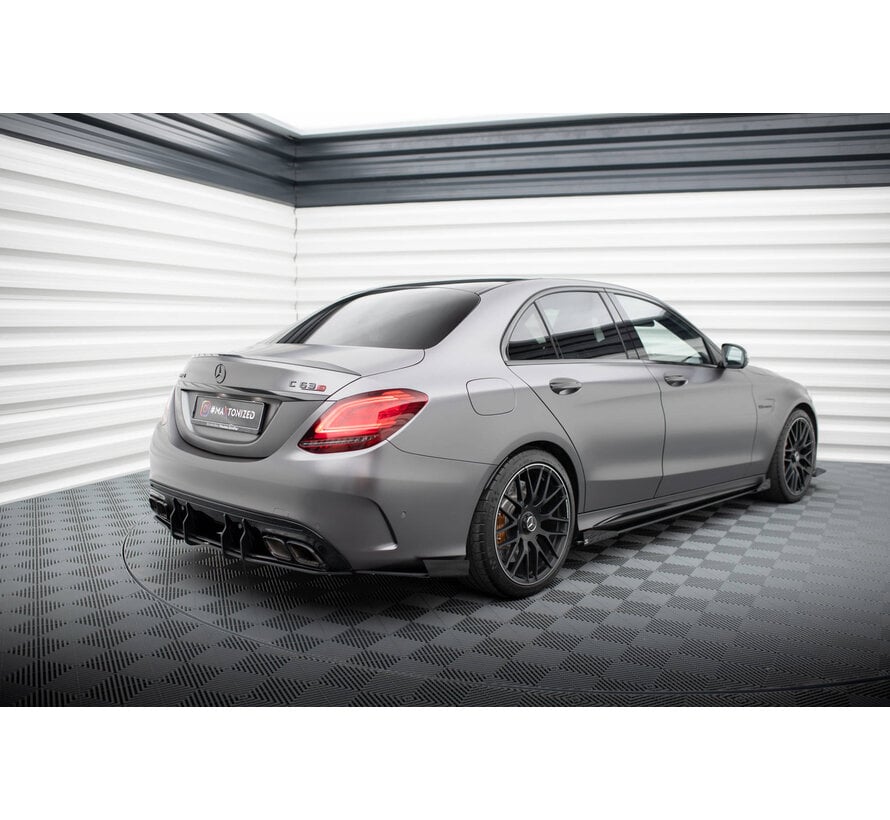 Maxton Design Street Pro Rear Side Splitters + Flaps Mercedes-AMG C63 Sedan / Estate W205 Facelift