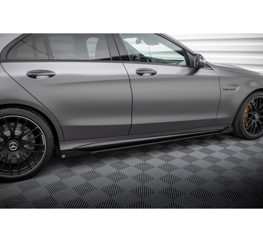 Maxton Design Street Pro Side Skirts Diffusers + Flaps Mercedes-AMG C63 Sedan / Estate W205 Facelift