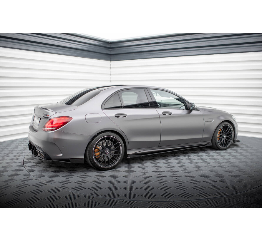 Maxton Design Street Pro Side Skirts Diffusers + Flaps Mercedes-AMG C63 Sedan / Estate W205 Facelift