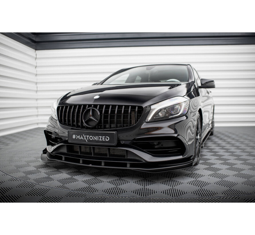 Maxton Design Street Pro Front Splitter + Flaps Mercedes-Benz A AMG-Line W176 Facelift