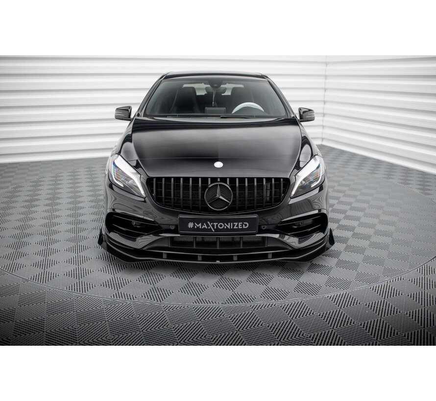 Maxton Design Street Pro Front Splitter + Flaps Mercedes-Benz A AMG-Line W176 Facelift