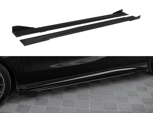 Maxton Design Maxton Design Street Pro Side Skirts Diffusers + Flaps Mercedes-Benz A AMG-Line W176 Facelift