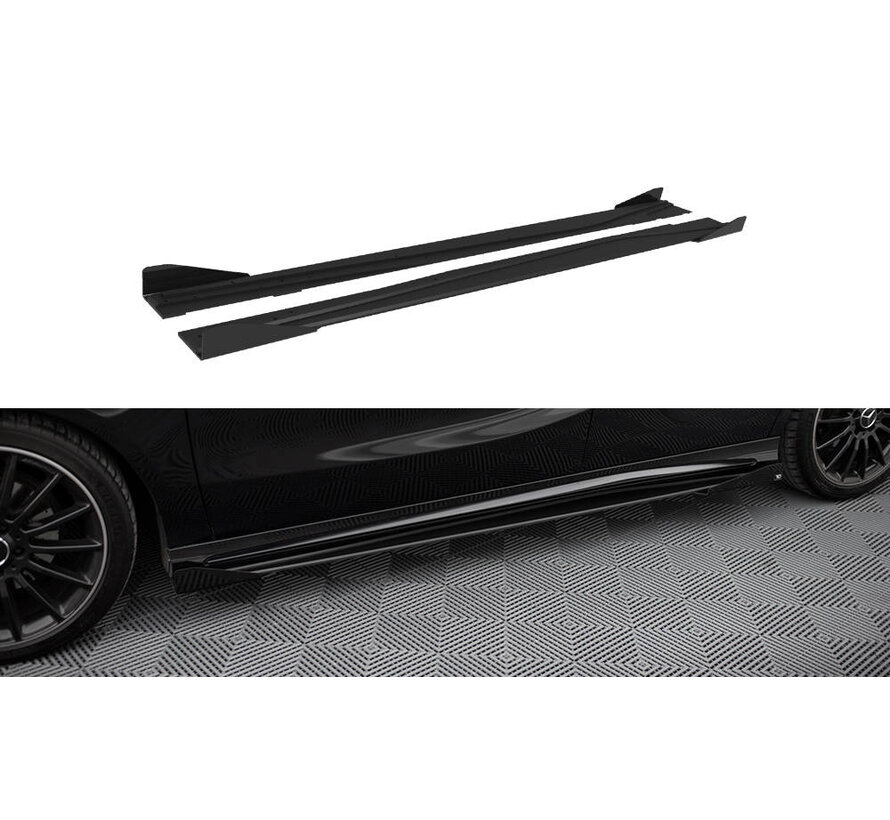 Maxton Design Street Pro Side Skirts Diffusers + Flaps Mercedes-Benz A AMG-Line W176 Facelift