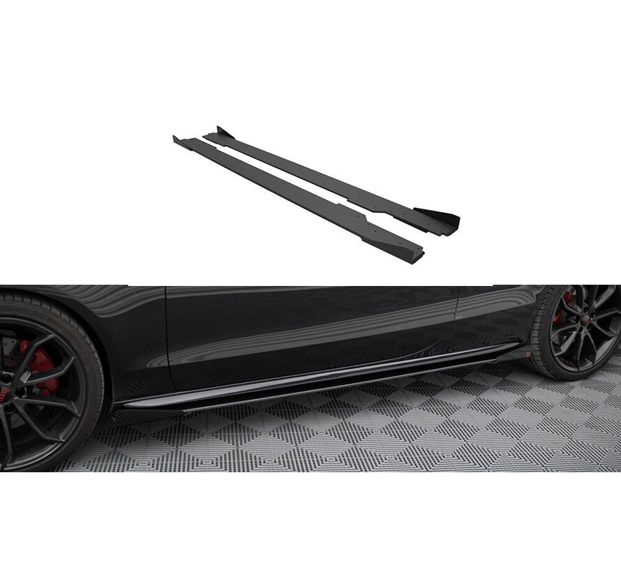 Maxton Design Street Pro Side Skirts Diffusers + Flaps Audi A5 / A5 S-Line / S5 Coupe / Cabrio 8T / 8T Facelift