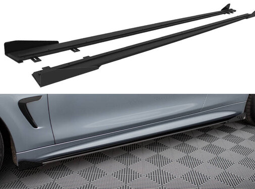 Maxton Design Maxton Design Street Pro Side Skirts Diffusers + Flaps passend voor BMW 4 Coupe M-Pack F32