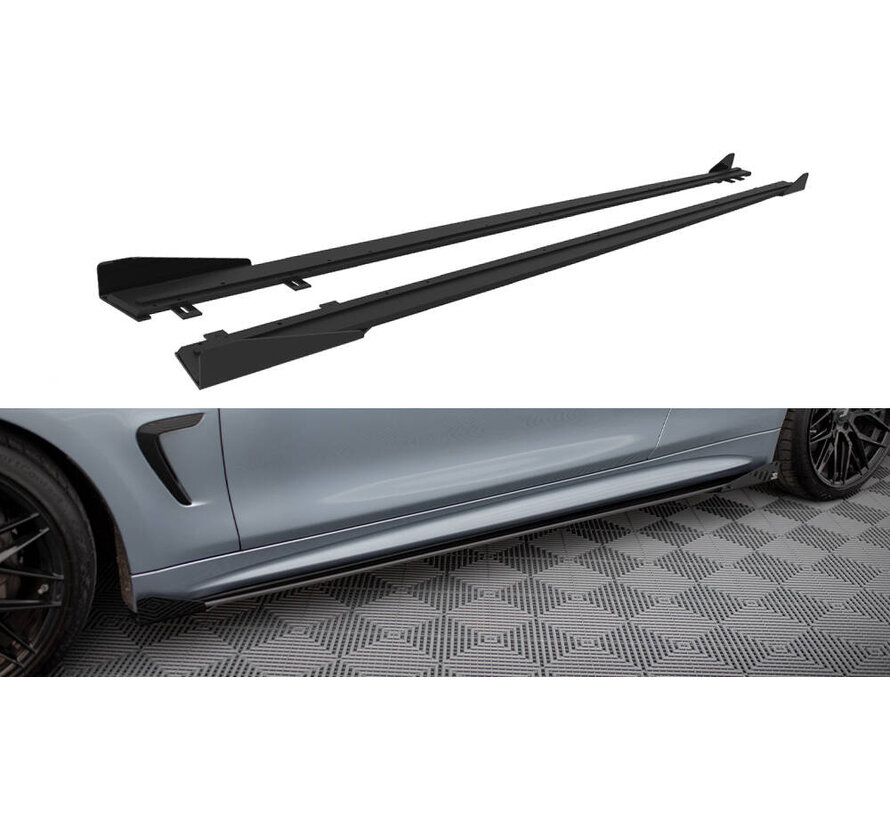 Maxton Design Street Pro Side Skirts Diffusers + Flaps BMW 4 Coupe M-Pack F32