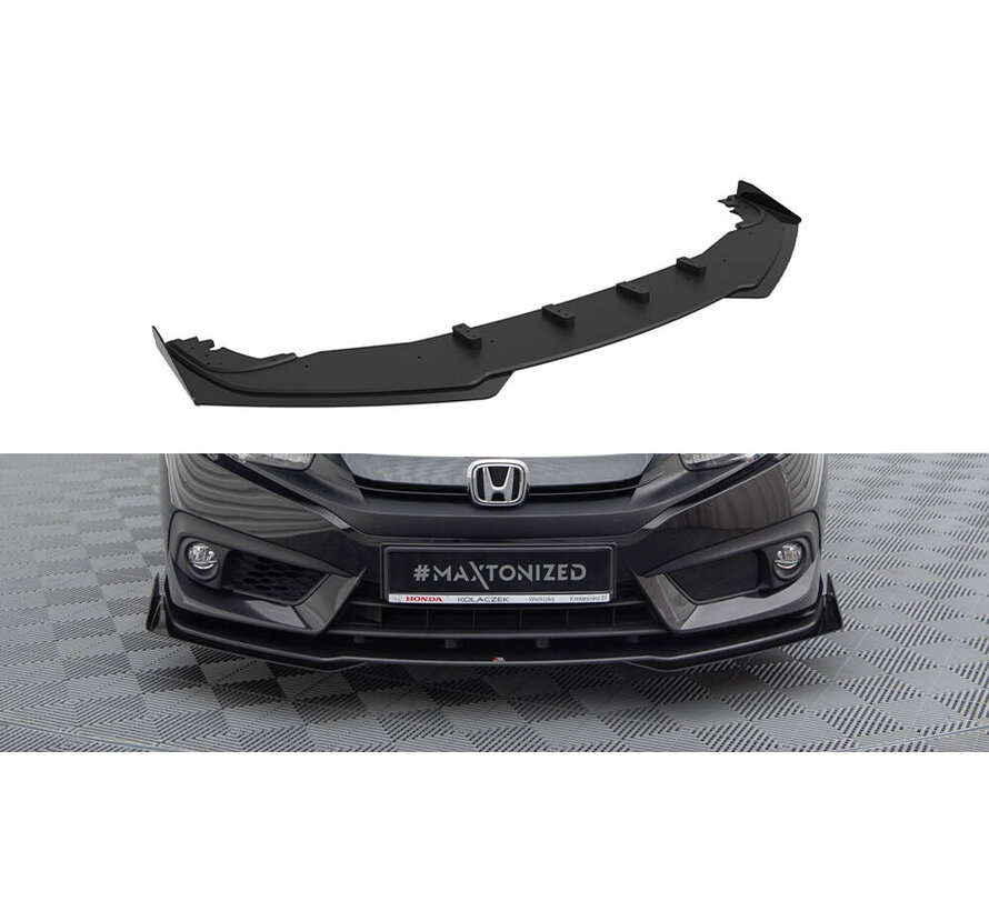 Maxton Design Street Pro Front Splitter + Flaps Honda Civic Mk10