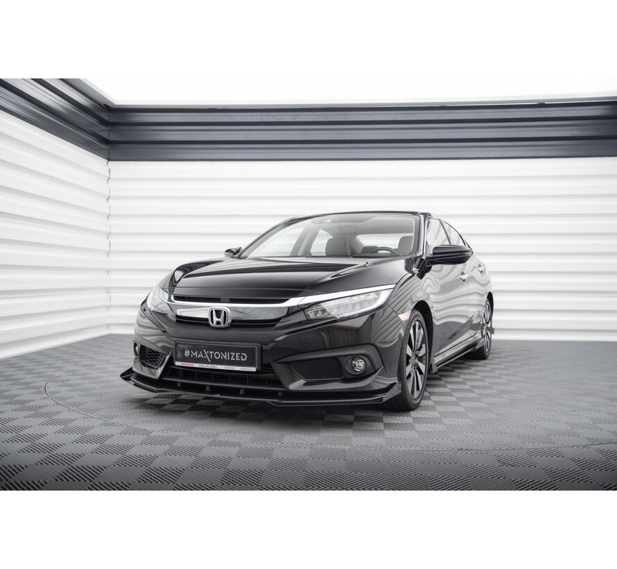 Maxton Design Street Pro Front Splitter + Flaps Honda Civic Mk10