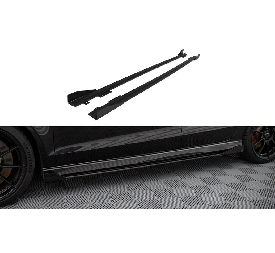 Maxton Design Street Pro Side Skirts Diffusers V.1 + Flaps Audi RS3 Sedan 8V Facelift