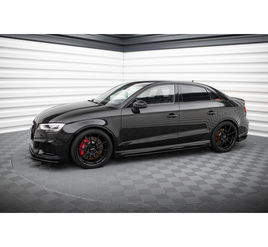 Maxton Design Street Pro Side Skirts Diffusers V.1 + Flaps Audi RS3 Sedan 8V Facelift