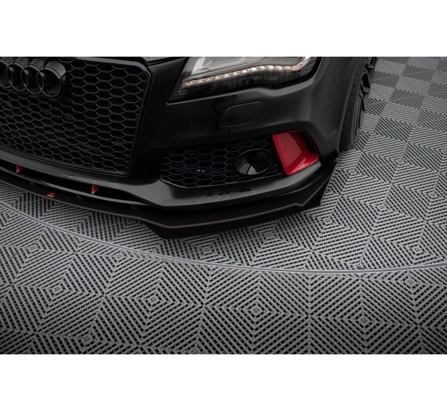 Maxton Design Street Pro Front Splitter + Flaps Audi A7 RS7 Look C7