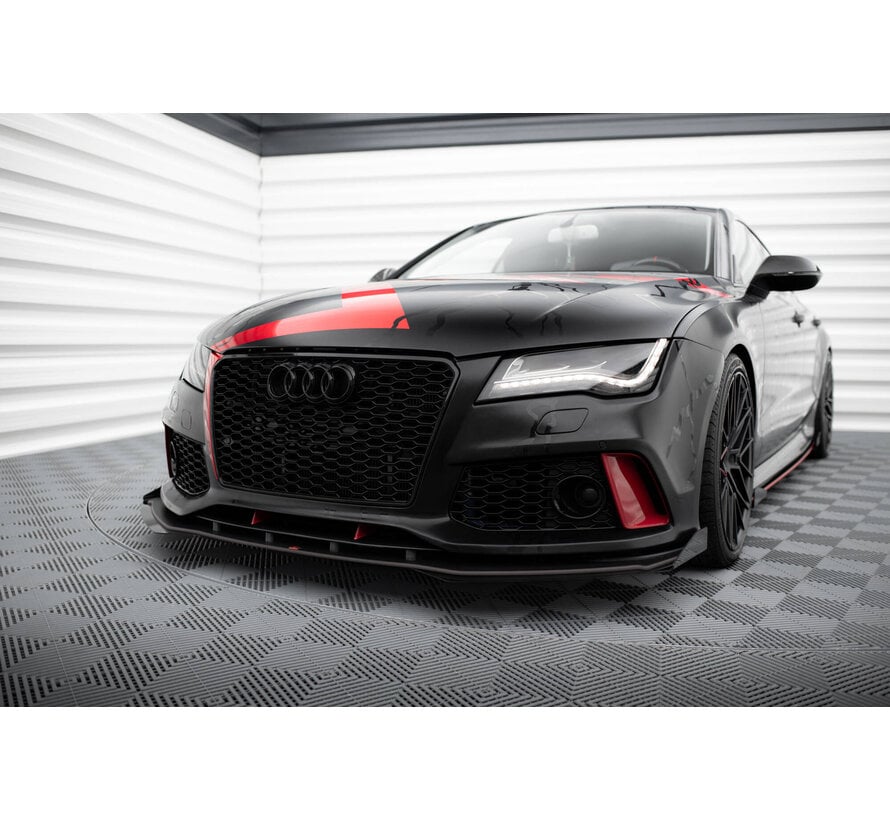 Maxton Design Street Pro Front Splitter + Flaps Audi A7 RS7 Look C7