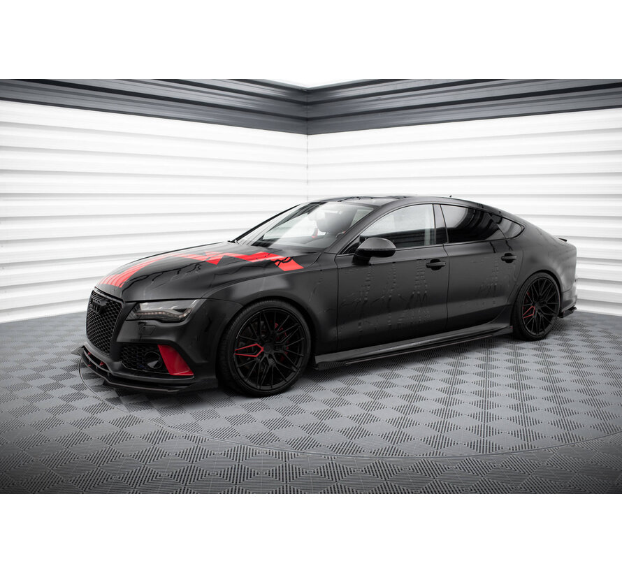 Maxton Design Street Pro Side Skirts Diffusers + Flaps Audi A7 S-Line C7