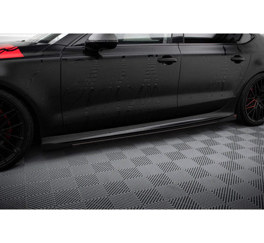 Maxton Design Street Pro Side Skirts Diffusers + Flaps Audi A7 S-Line C7