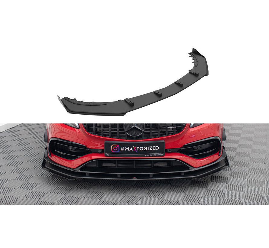 Maxton Design Street Pro Front Splitter + Flaps Mercedes-Benz A 45 AMG Aero W176 Facelift