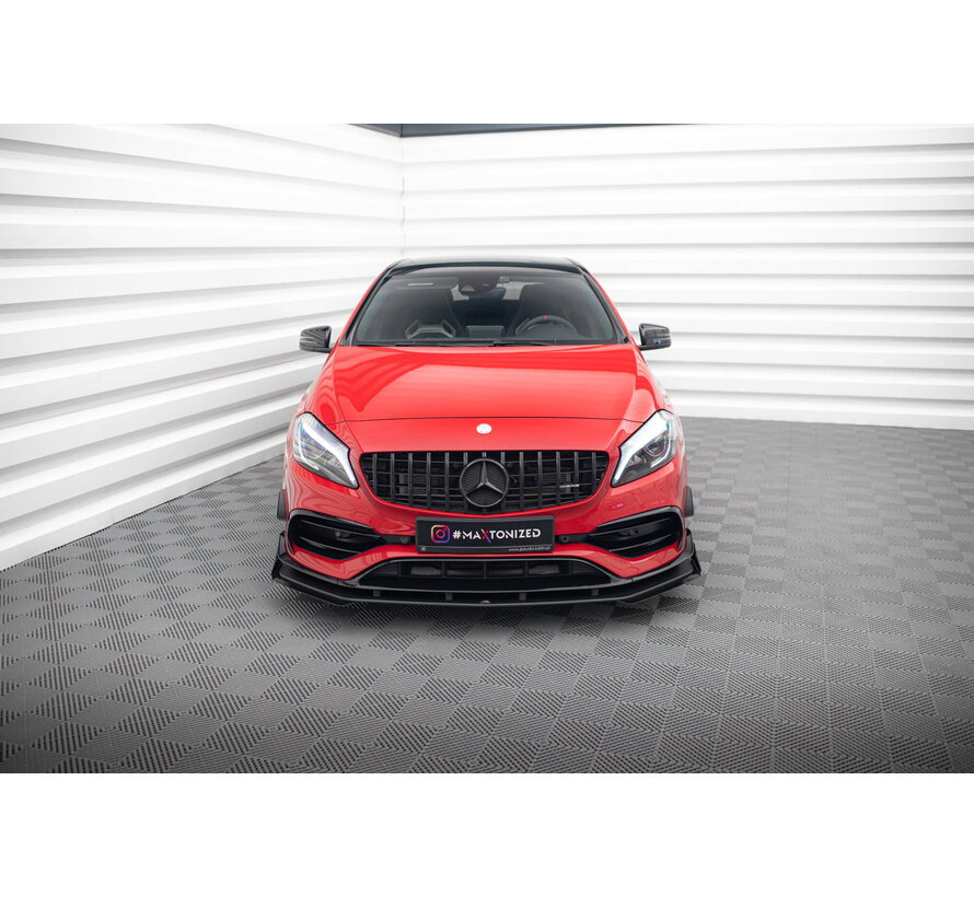 Maxton Design Street Pro Front Splitter + Flaps Mercedes-Benz A 45 AMG Aero W176 Facelift