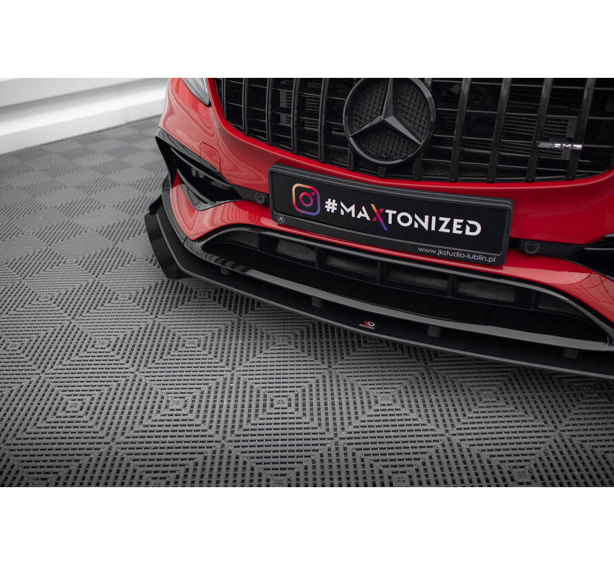 Maxton Design Street Pro Front Splitter + Flaps Mercedes-Benz A 45 AMG Aero W176 Facelift