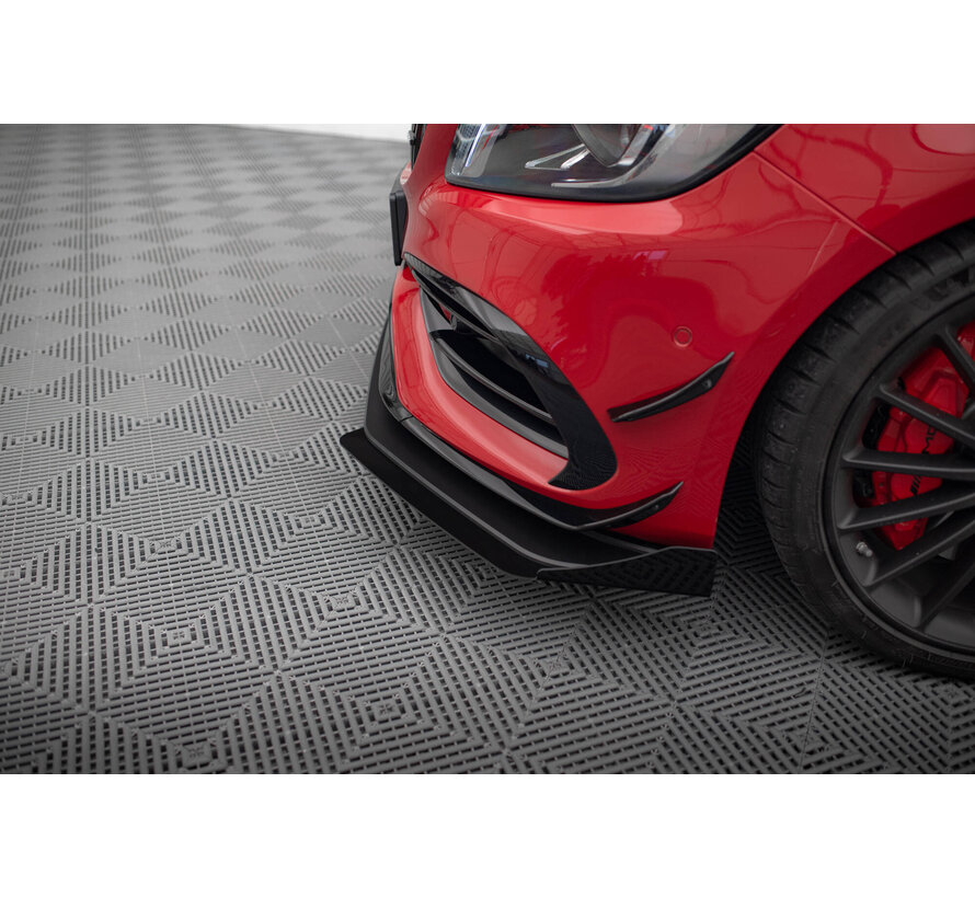 Maxton Design Street Pro Front Splitter + Flaps Mercedes-Benz A 45 AMG Aero W176 Facelift