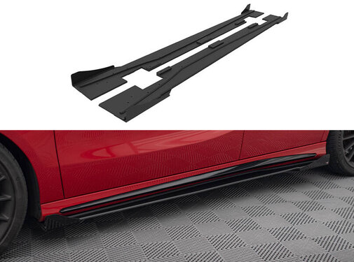 Maxton Design Maxton Design Street Pro Side Skirts Diffusers + Flaps Mercedes-Benz A 45 AMG W176 Facelift