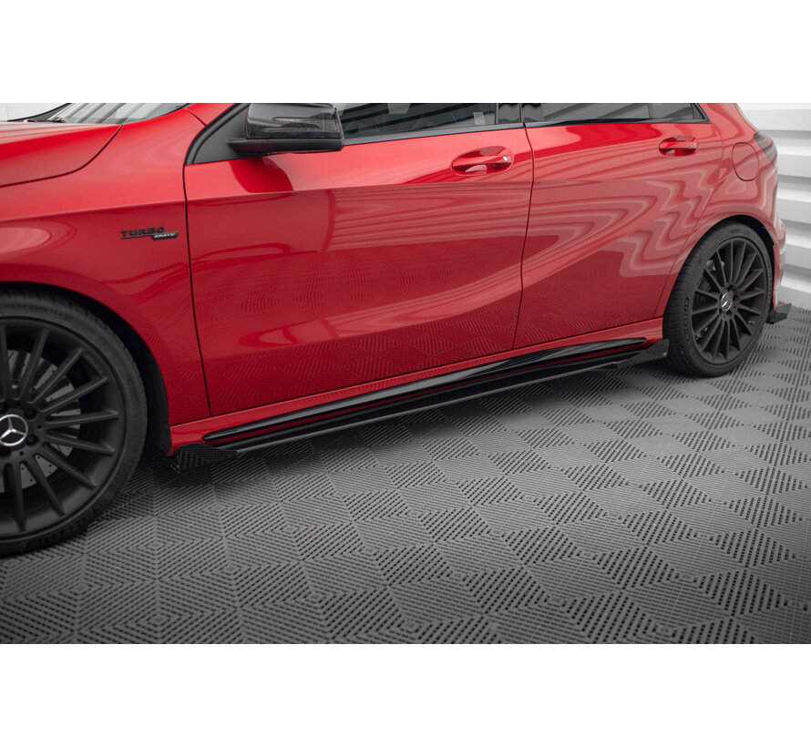 Maxton Design Street Pro Side Skirts Diffusers + Flaps Mercedes-Benz A 45 AMG W176 Facelift