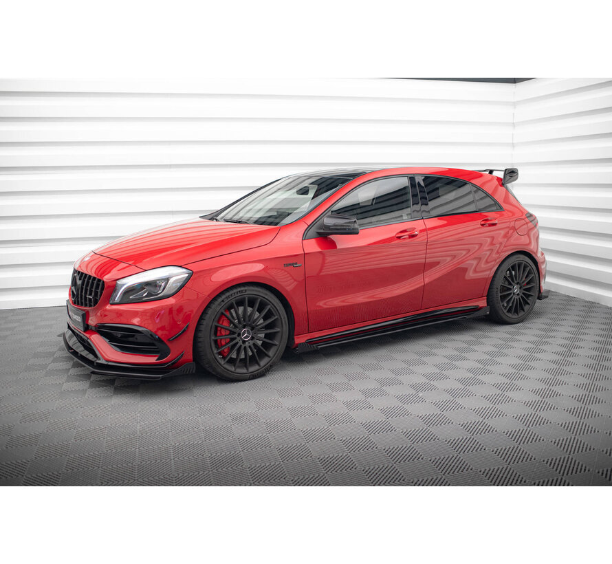 Maxton Design Street Pro Side Skirts Diffusers + Flaps Mercedes-Benz A 45 AMG W176 Facelift