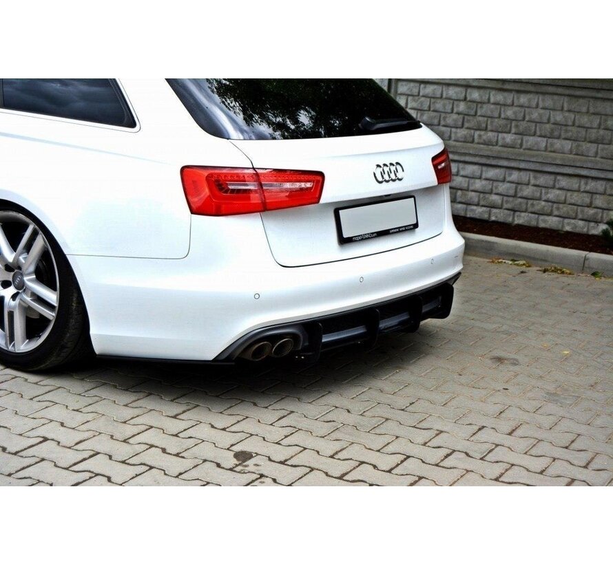 Maxton Design Rear Diffuser & Rear Side Splitters Audi A6 S-Line C7 (exhaust 1x2)