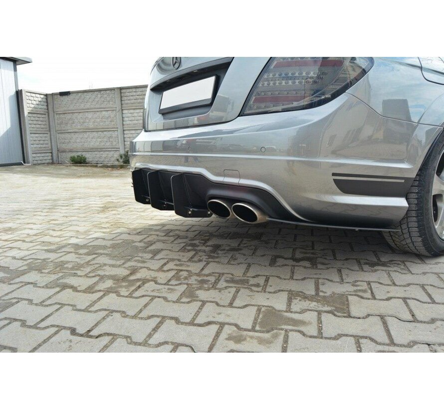Maxton Design Mercedes C W204 AMG-Line (Facelift) REAR DIFFUSER & REAR SIDE SPLITTERS