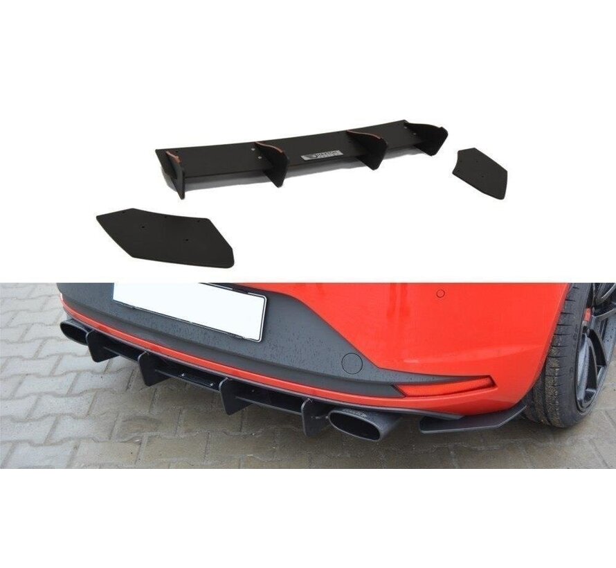 Maxton Design SEAT LEON III CUPRA REAR DIFFUSER & REAR SIDE SPLITTERS